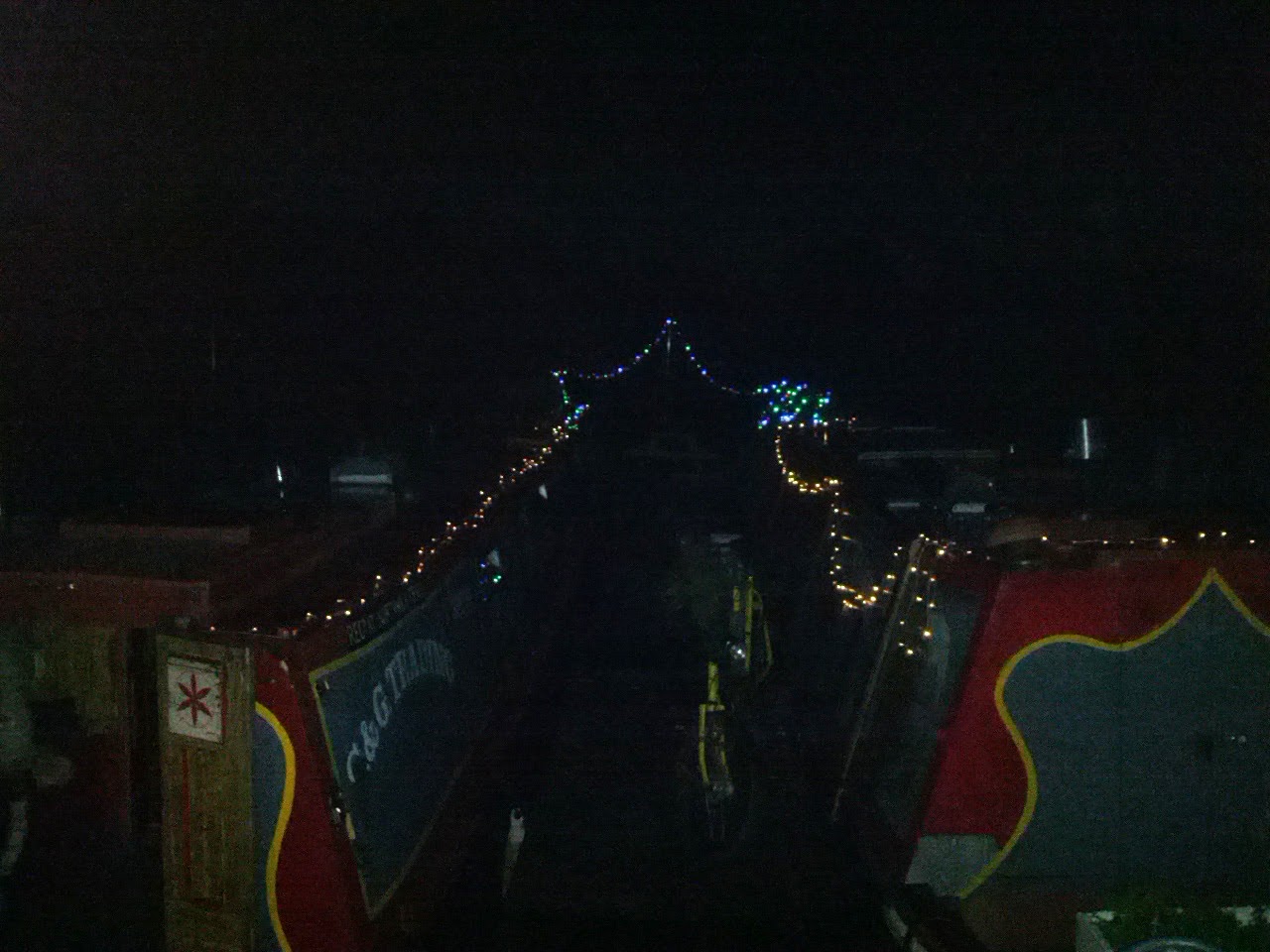 Narrowboats Freyja and Christina LED fairy lights etc.